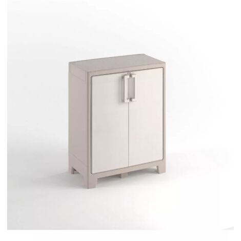 armadio basso keter "gulliver" in polipropilene sabbia 80x44x100 cm
