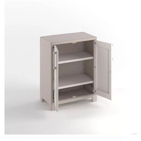 armadio basso keter "gulliver" in polipropilene sabbia 80x44x100 cm