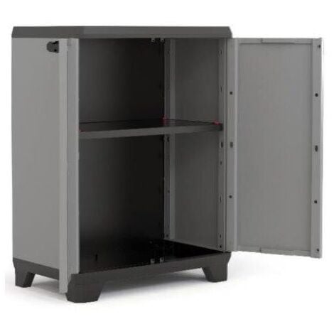 armadio in resina basso keter "sistema new" grigio, 68x39x90 cm