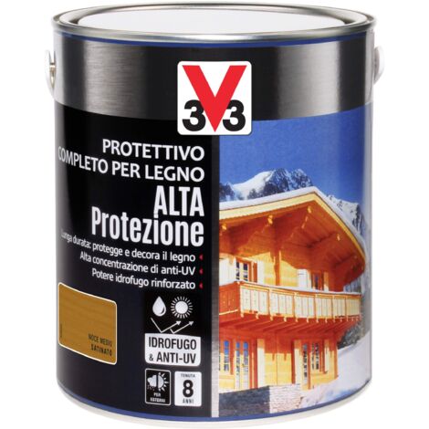 protettivo completo per legno alta protezione a solvente, colore noce medio - 2,5 litri
