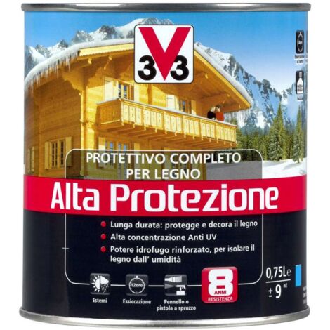 V33 Protettivo Legno Alta Protezione Noce Scuro 750 ml - Vernice Esterni