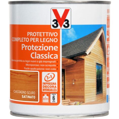 V33 Protettivo Completo per Legno a Solvente 6 Anni Protezione Classica