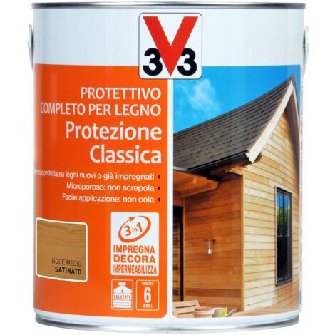 V33 Protettivo Completo per Legno a Solvente 6 Anni Protezione Classica