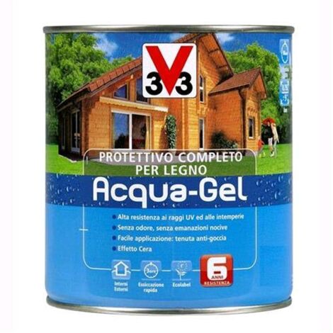 V33 Protettivo Completo Legno Acqua-Gel Colore Noce Antico 2,5 litri