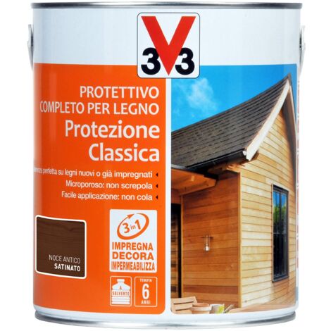 V33 Protettivo Completo per Legno a Solvente 6 Anni Protezione Classica