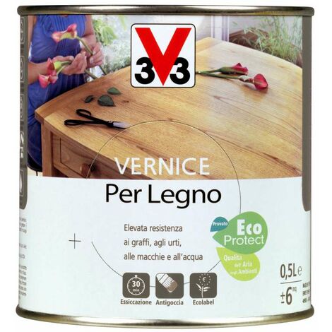 V33 Vernice per Legno Wengè Brillante 0,5 L
