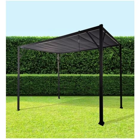 pergola bioclimatica da esterno eurogarden "louver" in acciaio grigio 3x3 m
