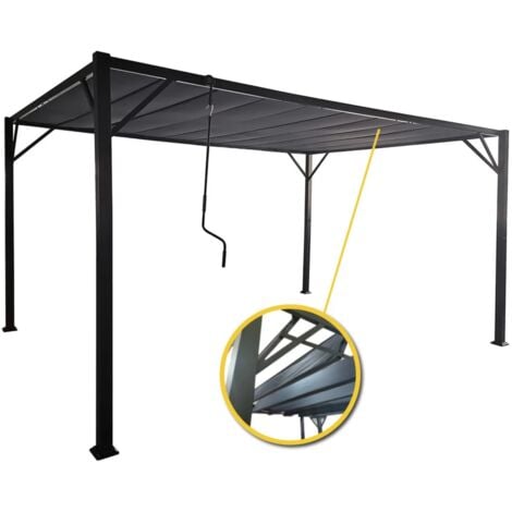 pergola bioclimatica da esterno eurogarden "louver" in acciaio grigio 3x3 m