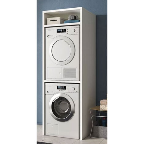 mobile per lavatrice e asciugatrice bianco 70x64x203 cm