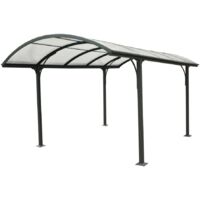 tettoia auto singola eurogarden in alluminio e policarbonato antracite 485x300x253 cm