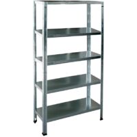 scaffale metallico in kit grima zincato con 5 ripiani e portata totale 325 kg, 100x40x185 cm