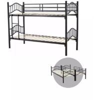 letto a castello bellahome "berna" scomponibile in 2 letti singoli in ferro nero 203x83x145,5 cm