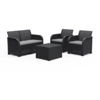 Salottino da Esterno Keter Rosalie Lounge 4PZ in Resina con Cuscini Grafite - K254087