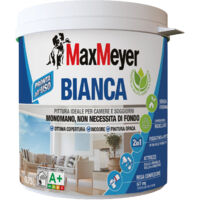 MaxMeyer Bianca, Pittura per Interni Lavabile Monomano 2in1, Bianco, 0.75L