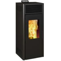 stufa a pellet ventilata invicta "nuova nola plus" nero 9,5 kw