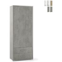 Armadio 2 ante 2 cassetti h182 l71 p41 cm struttura cemento frontale cemento sarmog db359k - Sarmog