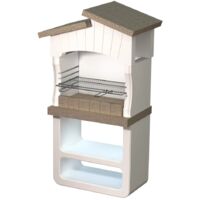 barbecue a legna o carbonella in calcestruzzo sarom fuoco "caorle" 82x51,5x165,5 cm