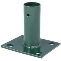 PIASTRA DI FISSAGGIO PER RECINZIONI IN FERRO VERDE PER PALO DIAM 3,4CM