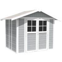 casetta da giardino in pvc grosfillex "deco 5" grigio e bianco 295x261x236 cm - cod. 22905235