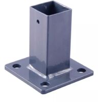 piastra di fissaggio per palo in metallo grigio 40x40 cm