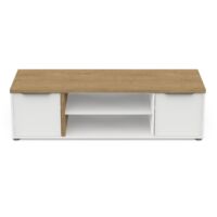 mobile soggiorno porta tv 2 ante quercia e bianco 134,8x39,1x39,6 cm