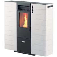 stufa a pellet slim canalizzata canadian stove "slim 10c" bianco 9,0 kw