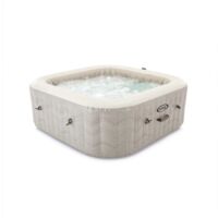piscina idromassaggio gonfiabile intex "chevron deluxe" marrone effetto rigato 6 persone 196x196x71 cm - cod. 28472np