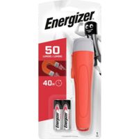 torcia a batteria energizer "handheld led torch with magnet" con magnete 50 lumen e 2 batterie aa