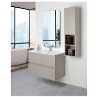 Mobile da bagno sospeso 90cm tortora con 2 cassetti Pastello Feridras