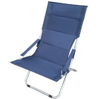 sdraio da giardino essenza "capri" in acciaio e pvc blu 87x86x60 cm