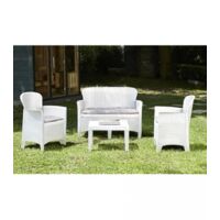 SET DIVANO PER ESTERNO PROGARDEN MODELLO JUNGLE 4 POSTI BIANCO