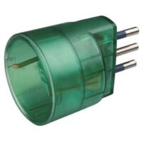 poly pool - adattatore spina 10 a e presa tedesca trasparente verde