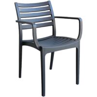 sedia da esterno impilabile elica garden "eveline" in polipropilene grigio 58,5x55,2x84 cm