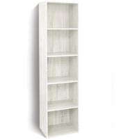 libreria 4 ripiani "ready 2" rovere bianco 40x29x172 cm