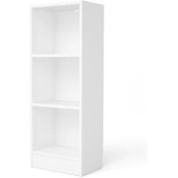 libreria stretta con 2 ripiani tinta bianco - 40.6x26.7x108 cm