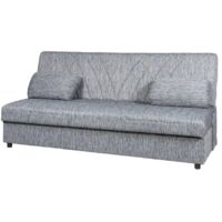 divano letto 3 posti "fiji" grigio con cassettone contenitore, 183x81x89 cm