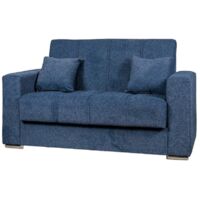 divano letto "atena" 2 posti in tessuto blu scuro, 158x85x92 cm