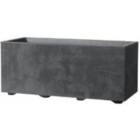 fioriera da esterno deroma "millenium" rettangolare in resina colore antracite, 59x25x25 cm