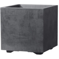 fioriera da esterno deroma "millenium" forma cubica in resina colore antracite, 25x25x25 cm