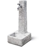 fontana da giardino vedovella "clanezzo" anticato grigio, 28x31x66 cm - kam