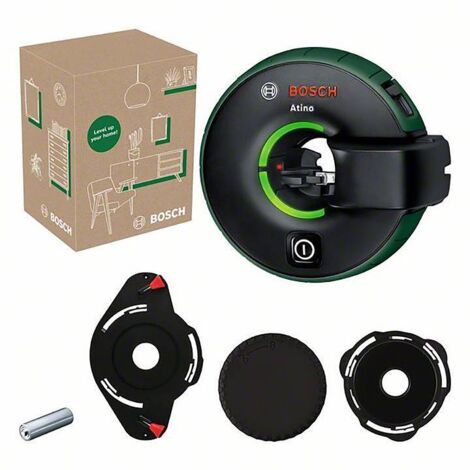 Laser ligne tout-en-un Bosch Atino de 2ème génération avec mètre ruban amovible et verrouillable (alignement horizontal ou vertical grâce à une fixation facile sur surfaces rugueuses et lisses, dans u (1/5)