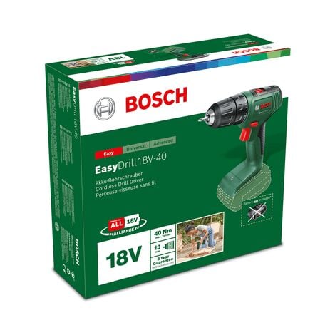 Perceuse-Visseuse sans fil Bosch Home and Garden EasyDrill 18V-40 (2  Batteries 2,0 Ah, Système 18 V, dans Coffret de Transport) –