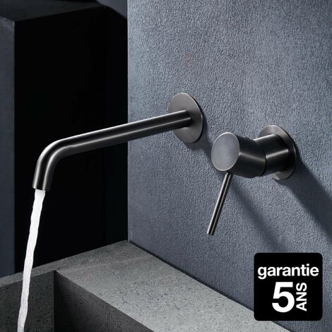 Imex – Mitigeur de lavabo encastré noir gun métal (PVD) – Cartouche céramique 25mm – Corps en laiton – Bec haut pour usage professionnel (1/5)