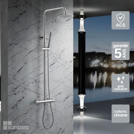 Colonne de Douche chromé anti-calcaire - Design Moderne et Économie d'eau - Kit Complet LINE IMEX