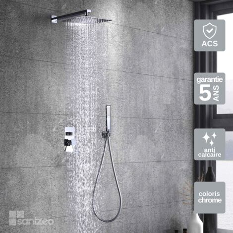 Colonne de Douche Encastrée chromé anti-calcaire - Design Moderne et Économie d'eau - Kit Complet SUECIA IMEX