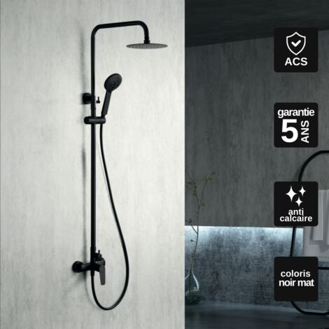 Colonne de Douche noir mat anti-calcaire - Design Moderne et Économie d'eau - Kit Complet BELGICA IMEX