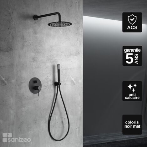 Colonne de Douche Encastrée noir mat anti-calcaire - Design Moderne et Économie d'eau - Kit Complet LINE IMEX
