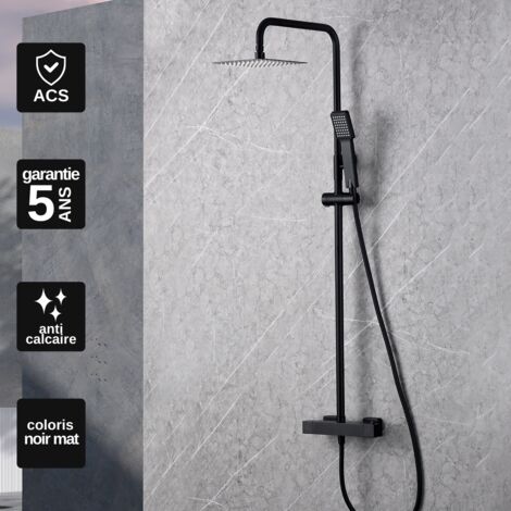 Colonne de Douche avec Mitigeur Thermostatique noir mat anti-calcaire - Design Moderne - ART IMEX