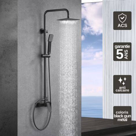 Colonne de Douche noir métal anti-calcaire - Design Moderne et Économie d'eau - Kit Complet ART IMEX