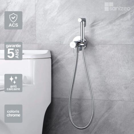 Kit Douchette hygiénique à encastrer pour WC ou bidet chromé – Design moderne et Économie d'eau - LINE IMEX
